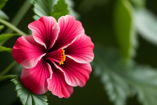 A close-up of a hibiscus flower