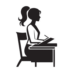 Educative Elegance: Teacher Silhouette Series Exhibiting the Grace and Elegance of Academic Instruction - Teacher Illustration - Teacher Vector
