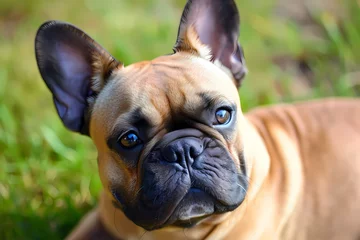 Photo sur Plexiglas Bulldog français French Bulldog - Originating from France, this breed is known for its small size, distinctive "bat ears," and affectionate personality