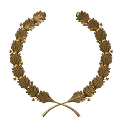 Golden antique realistic vintage winner laurel wreath