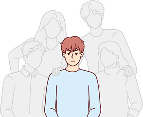 Woman is engaged in business digitalization and points to word online, recommending use internet technologies. Girl specialist in digitalization company suggests abandoning offline promotion methods