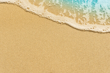 wave on the sand, closeup