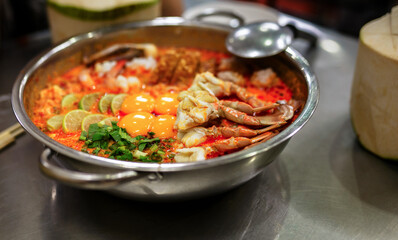 Largest soup in Bangkok called Tom Yam Mama noodles soup