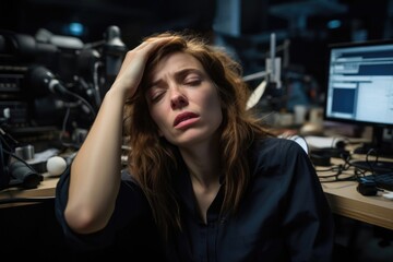 Burnout Syndrome stress, unsuccessful work Woman