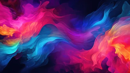 Fototapeten abstract background with multicolored waves, modern and dynamic background, art concept © Anastasia YU