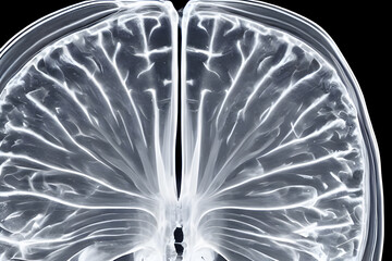X-ray of human brain, human brain MRI scan, image of brain for Nationad Doctor Day with showing nerves