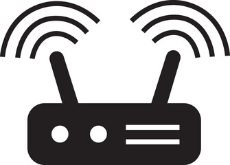 Wifi Router icon in trendy fill style. Broadband vector illustration full pictogram isolated on transparent background. Internet connection business concept. Flat icon for mobile apps and websites.