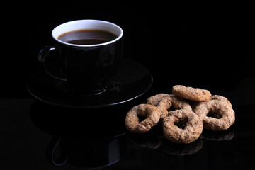 Hot Coffee and Coffee Rings Biscuits