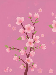 Fototapeta na wymiar A photo of cherry blossom background in hand drawn Generative AI