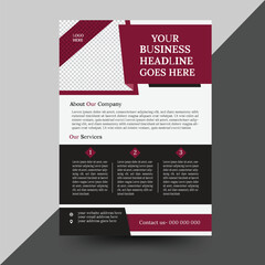 Corporate business flyer with different shape and color .