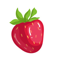 Juicy, ripe summer strawberry.Vector graphics.Vector graphics.