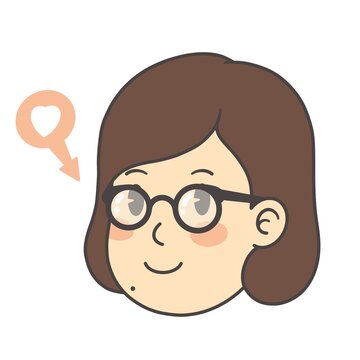 Cartoon cute girl with glasses