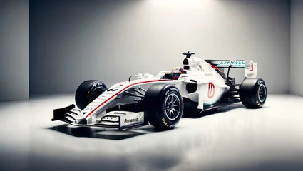 Fototapete race car, Formula 1 on a white abstract background and professional lighting. sports © Gang studio