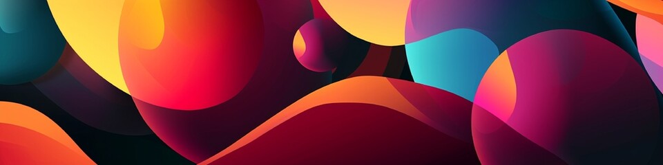 Abstract background with gradient, Dynamic shapes composition.