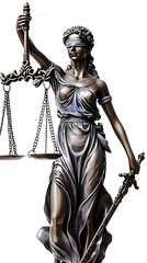 Obraz premium Lady Justice isolated, single object, law concept