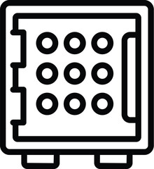 Metal secure money protect icon outline vector. Safety vault. Treasure code