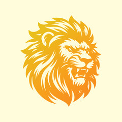 Vector illustration of gradient lion head logo design