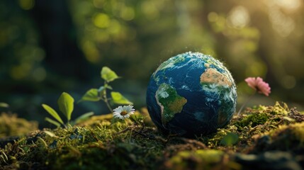 Obraz na płótnie Canvas The globe as a symbol of environmental harmony