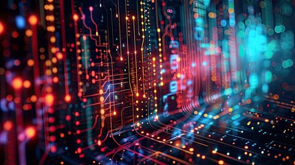 Obraz premium The evolution of a computer in a digital symphony