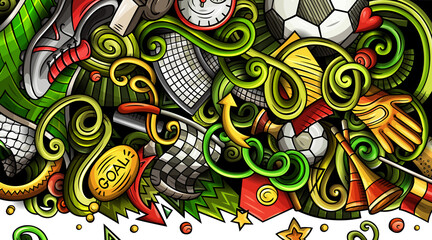 Soccer cartoon banner illustration © balabolka