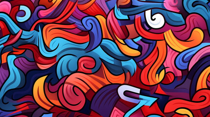 Funny doodle seamless pattern, artistic background