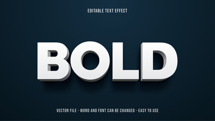 White and bold editable text effect vector template