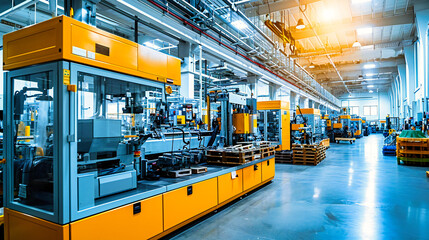 Automotive Innovation: Robotic Assembly Line in a Modern Car Manufacturing Factory