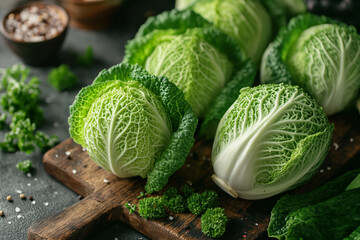 Chinese cabbage on cutting board.
