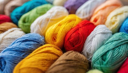 Knitter's Delight: Close-Up of Selectively Focused Colorful Yarn"