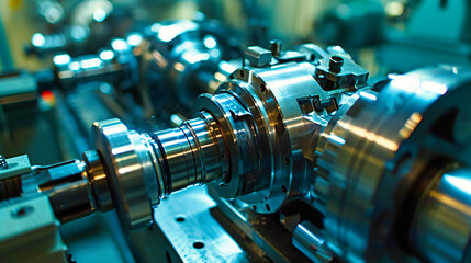 Mechanical Precision: Industrial Lathe and Milling Equipment in a Metalworking Factory