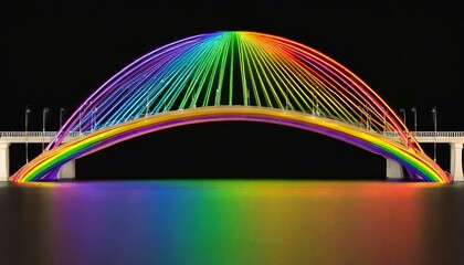Slinky Spectrum: Vibrant Toy Bridge on a Black Canvas – 3D Render"