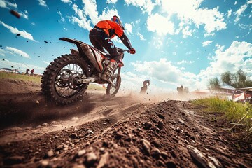 motocross stunt action at the clay circuit