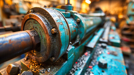 Rustic Industrial Charm: Vintage Machinery and Rusty Equipment in an Old Factory