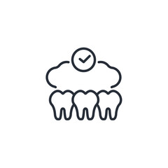 teeth icon. vector.Editable stroke.linear style sign for use web design,logo.Symbol illustration.