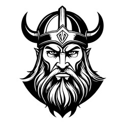 berserk viking warrior head vector logo svg icon black isolated on white