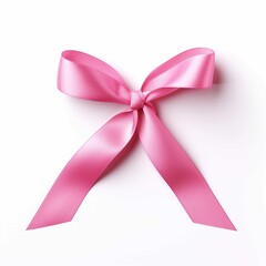 A pink ribbon with a pink ribbon on it white background