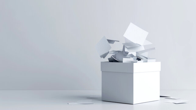 Small white ballot box isolated on a white background.