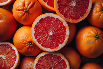 Fresh Citrus Fruits Assortment, Grapefruits and Oranges