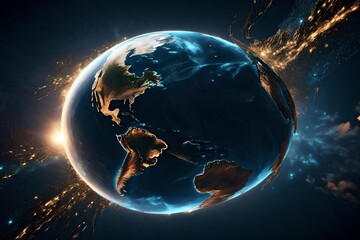 earth in space. AI generated