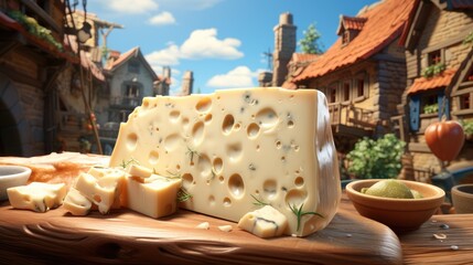 cheese on a table