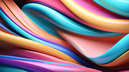 abstract curvy multicolor background.3d render style 