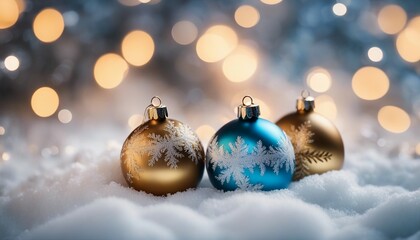 christmas tree decorations Merry Christmas  Baubles On Snow  