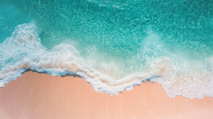 Naklejka premium Beautiful sandy beach with blue waves