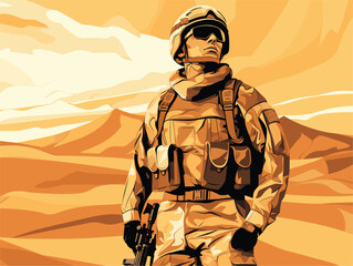 soldier  in the desert