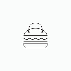 burger food menu line logo design graphic vector