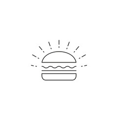 burger food menu line logo design graphic vector