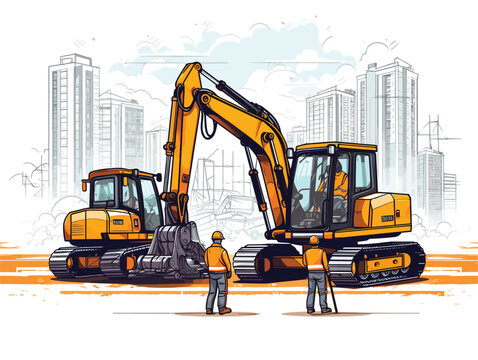 construction site with jcb