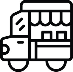 Street food truck soup icon outline vector. Fresh market. Asian bowl