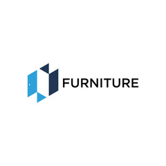 Furniture logo with abstract door design for brand identity
