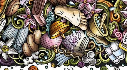 Massage cartoon banner illustration